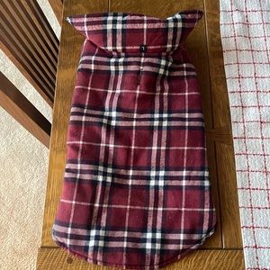 Size large red,black, white plaid dog jacket